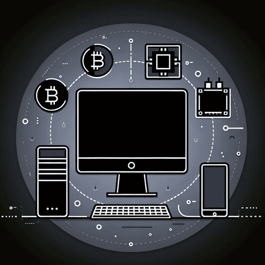 bitcoin and technology cartoon image